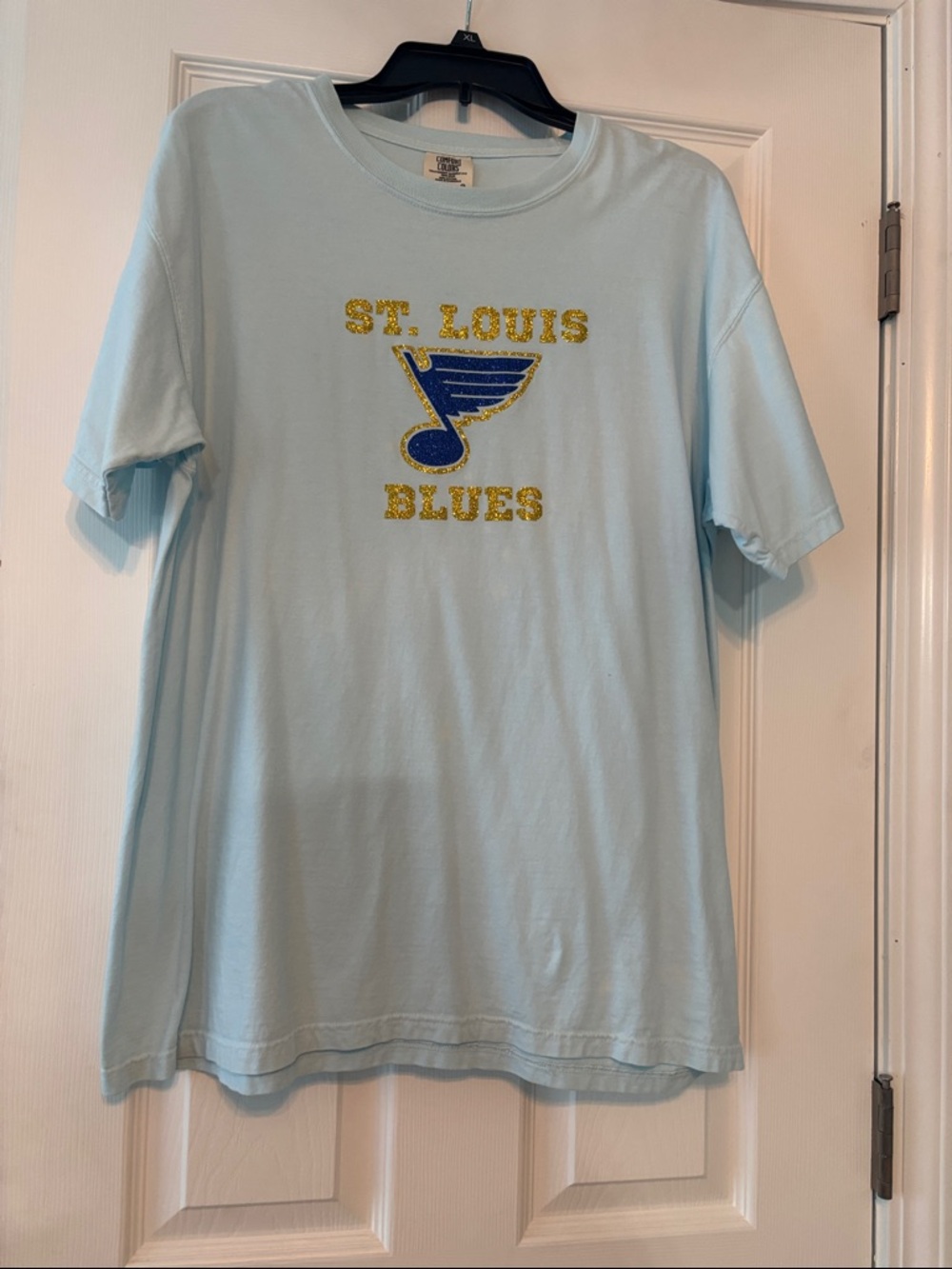 St. Louis Blues Hockey sparkly comfort colors tshirt